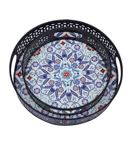 En gros, ensemble de plateaux et pots en corne Pichwai, faits main, au toucher réel, motif animalier indien, pour cadeau de remerciement - Product Image 2