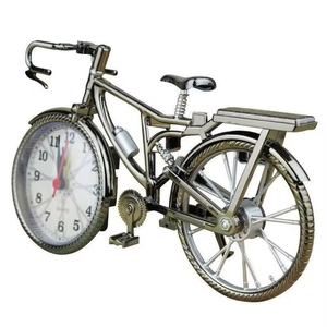 European Vintage Bicycle Design <b>Retro</b> Desk Table <b>Clock</b> Metal Quartz Silent Needle Movement Home Decor <b>Clocks</b> - Product Image 1