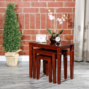 Juego de mesas nido Cherry de 3 piezas para muebles de sala de estar - Product Image 3