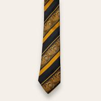 Cravate de créateur noire et or |   Cravate de luxe pour homme |   Tenue de cérémonie pour mariage et événements professionnels |   Fournisseur OEM Premium