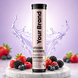 Comprimés effervescents de glutathion liposomal OEM, saveur fruits rouges, complément antioxydant, éclaircissant pour la peau, soutien détoxifiant - Product Image 1
