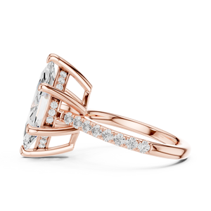 Anillo de Diamante de Corte Marquesa de Alta Calidad Cultivado en Laboratorio, 4 Quilates, Oro Sólido de 14k, Certificado IGI, Anillo de Compromiso y Boda - Product Image 6