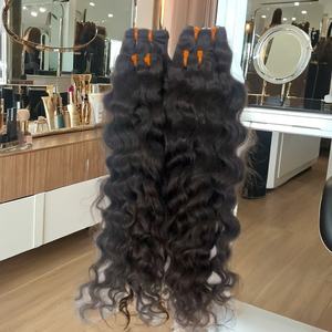 Venta al por mayor 12A grado Remy pelo sin cola hueso recto cutícula alineados crudo virgen pelo Super doble dibujado extremos - Product Image 4