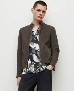 Veste en cuir suédé en peau de mouton mince à la mode OEM pour hommes logo personnalisé tissu respirant matériel de broderie décoration prix raisonnable - Product Image 1