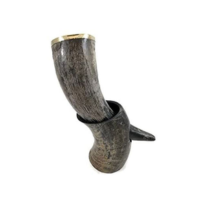 Viking <b>Drinking</b> Horn Eco-Friendly Handmade Modern with <b>Stand</b> From Natural Horn Color and Customized Size Cheap Price - Product Image 4