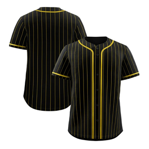 Wholesale <b>Baseball</b> Team Jersey with Pinstripe Design Lightweight Button Front Uniform Apparel for Clubs and Schools - Product Image 2
