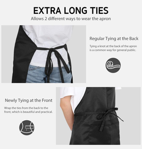 Nouveaux tabliers de travail personnalisés de haute qualité avec logo, grandes tailles, en coton, pour boulangerie, café, cuisine, restaurants, hommes et femmes - Product Image 4