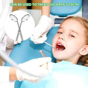 กระจกตรวจฟันพรีเมียมพร้อมด้ามจับ สแตนเลสสตีล ผิวด้านหน้าเคลือบโรเดียม อุปกรณ์ตรวจสุขภาพช่องปาก มาตรฐาน CE ISO - Product Image 2