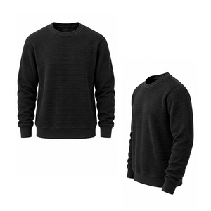 <b>Mens</b> Waffle Knit Sweatshirt Crewneck Long Sleeve Pullover Casual <b>Thermal</b> Textured <b>Top</b> Custom OEM Sportswear Manufacturer Factory - Product Image 5