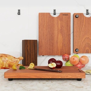 Planche à découper rectangulaire en bois d'acacia avec poignée en bois, non toxique, passe au lave-vaisselle, planche à découper de cuisine - Product Image 3