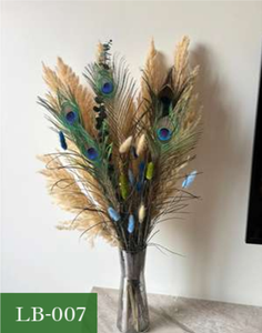 Ramo Grande de Hierba de Pampas con Plumas de Pavo Real, Arreglo de Flores Secas, Decoración para Bodas y Hogar - Product Image 1