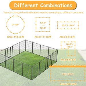 Recinto Portatile per Animali Domestici a 16 Pannelli, Altezza 100 cm, Box per Cani con Porta per Cani di Taglia Grande/Media/Piccola, Uso Esterno - Product Image 6