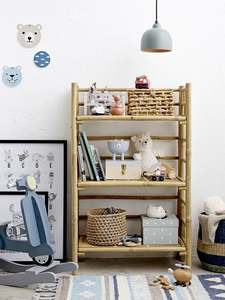 Wholesale Foldable 3 Tier Bamboo <b>Shelf</b> Bookcase Storage Rack Natural Bamboo Cabinet for Home Furniture Living Room OEM ODM - Product Image 2