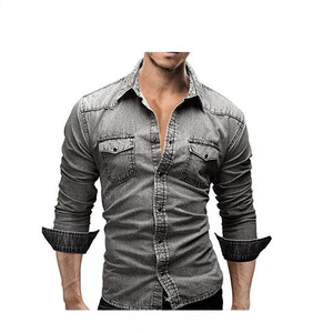 Nueva Camisa Chaqueta Vaquera Vintage para Hombre, Estilo Europeo y Americano, 100% Algodón Ecológico - Product Image 3