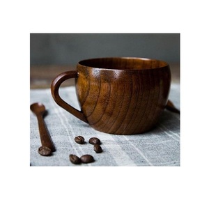 Mug en bois rustique fait main, en bois massif naturel, écologique, pour le thé, le café, la bière, le jus - Product Image 3