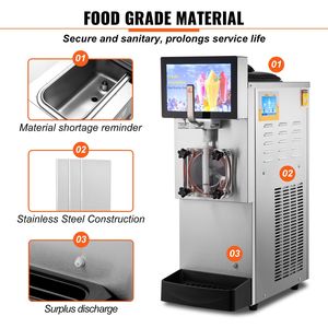 Macchina Commerciale per Granita in Acciaio Inossidabile da 1050W, 8L/2.1 Galloni, Vasca Singola, 220V, con Modalità di Congelamento Rapido per Margarita e Smoothie Congelati - Product Image 4