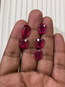 พลอยทับทิมทรงคุชชั่นเจียระไนแบบเติมแก้วธรรมชาติ สำหรับทำเครื่องประดับ พลอยทับทิมเติมแก้วจากเหมืองซูดาน ขนาดมิลลิเมตร - Product Image 4