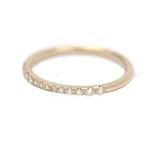 Anillo de boda de diamantes de corte redondo con Micro pavé, joyería de lujo, oro amarillo de 18k - Product Image 1