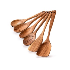 Juego de espátulas de madera de olivo hechas a mano, utensilios de cocina artesanales para cocinar, freír, mezclar, revolver y servir - Product Image 1