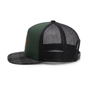 Gorra Trucker Personalizada con Logotipo Bordado, Diseño de Pájaro en Vuelo, Visera a Cuadros Verde Bosque Vintage, Malla Trasera, Unisex para Hombre y Mujer - Product Image 3