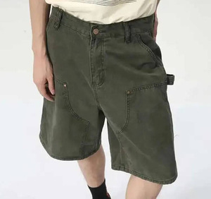 <b>Men's</b> Wear Knee Length Denim Shorts Summer New Multi Pocket Loose Jeans Solid Color new Style Male <b>Overalls</b> - Product Image 2