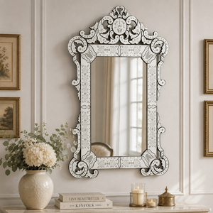 Elegant Antique Style Venetian Baroque <b>Mirror</b> | Luxury Decorative Glass Wall <b>Mirror</b> for Living Room, Bedroom & Hotel Interiors - Product Image 3