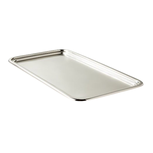 Bandeja de Servir Rectangular de Acero Inoxidable con Diseño Moderno, Plateada y Pulida, con Bordes Elegantes Acanalados - Product Image 6