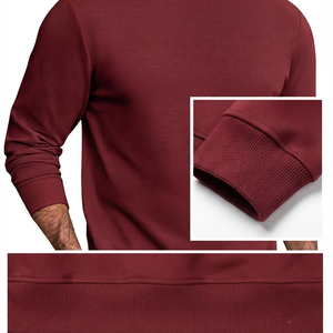 Camiseta de Manga Larga para Hombre, Cuello Redondo, Algodón Premium, Estilo Casual Básico, Cómoda y Moderna, Precio Personalizado - Product Image 4