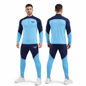 Conjunto Deportivo de Compresión de Secado Rápido, Ropa Deportiva para Gimnasio, Running y Entrenamiento, Top de Manga Larga con Cierre de Cremallera y Leggings - Product Image 1