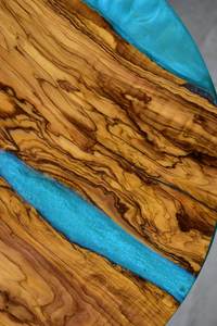 TIMELESS CRAFT Round Resin Coffee <b>Table</b> Handmade Epoxy Resin Craft <b>Sofa</b> <b>Side</b> <b>Table</b> Eco-Friendly Custom Color - Product Image 2