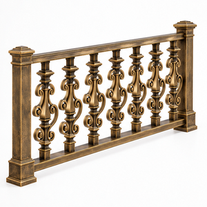 Barandilla de Escalera de Metal Bronceado Estilo Heritage con Balaustres Esculpidos para Villas, Terrazas, Hoteles y Grandes Interiores - Product Image 3