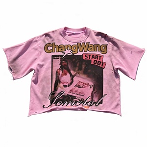 Camiseta de Hombre Estilo Urbano Personalizada con Estampado DTG Oversize, Efecto Desgastado, Lavado Ácido Retro y Pedrería - Product Image 1