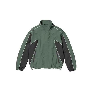 Ensemble de survêtement coupe-vent pour homme : veste et pantalon amples, légers, avec logo personnalisé, tenue de sport décontractée, design contrastant, coupe-vent, style urbain - Product Image 3