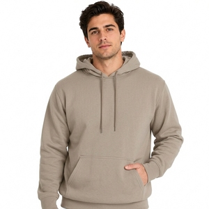 Sweat-shirt à capuche en molleton uni pour homme, coupe oversize, décontracté, style streetwear automne, 100% coton, écologique, anti-plis - Product Image 1
