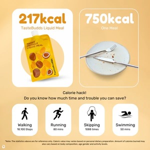 TASTEBUDDS Lot pratique de 5 sachets de poudre de soupe instantanée protéinée de pois, saveur mangue et noix de coco, substitut de repas rapide, durée de conservation 24 mois - Product Image 6