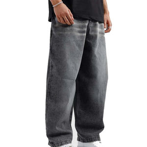 Custom Primum Quality <b>Men's</b> Eco-Friendly Moisture-Wicking -Tex Baggy Denim Pants OEM Streetwear Plus Size <b>Wide</b> <b>Leg</b> <b>Jeans</b> - Product Image 1
