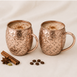 Tazas Moscow Mule de Cobre Puro 100% Premium con Diseño Floral Grabado Vintage, Hechas a Mano, Resistentes al Deslustre - Product Image 4
