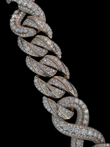 Luxury Silver Gold Plated Moissanite <b>Statement</b> <b>Necklace</b> Round Brilliant Cut Pave Setting Link Chain Unisex Party Jewelry - Product Image 3
