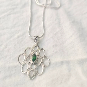 Marquise Cut German <b>Silver</b> Green Zircon Natural Green Women Engagement Jewelry For Women Necklace Handmade Gemstone jewelry - Product Image 2