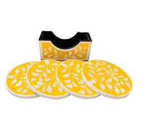 Posavasos y Bandeja Rectangulares Art Deco Únicos con Incrustaciones de Hueso y Patrón Personalizado para Servir en la Cocina - Product Image 5