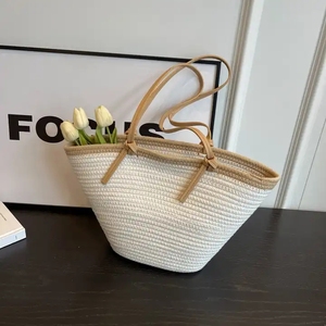 Wholesale fashion summer shoulder <b>bag</b> custom logo woven <b>straw</b> tote <b>bag</b> women's handbag 2026 - Product Image 6