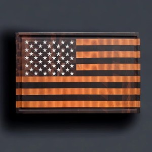Planche à découper ronde en bois d'acacia en forme de drapeau américain SON TRA CRAFT, plateau de service, 2 cm d'épaisseur, passe au lave-vaisselle, durable, éco-responsable - Product Image 2