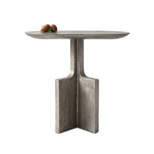 Indian Design Contemporary Metal <b>Side</b> <b>Table</b> With Hammered Finish <b>Round</b> Top And Circular Base For Living Room - Product Image 2