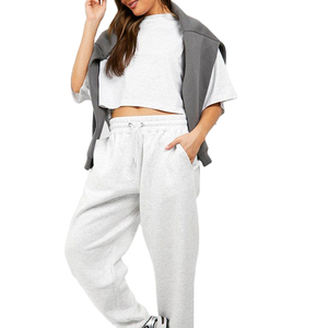 Ensemble 2 pièces pour femmes, blanc, manches longues, col à capuche, longueur normale, coupe régulière, décontracté, automne, couleur unie, pantalon de survêtement long - Product Image 4
