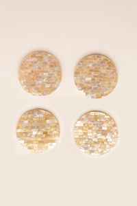 Sous-verres classiques ronds avec incrustations de nacre, élégants pour tasses à thé, mugs et verres, conçus pour une présentation de table haut de gamme, écologiques - Product Image 2