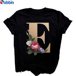 Camiseta de moda con combinación de letras y nombre personalizado para mujer, nueva camiseta de verano para parejas, ropa transpirable con estampado del alfabeto - Product Image 5