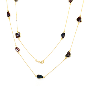 Red Garnet Raw Nugget Gemstone <b>Necklace</b> 18K <b>Gold</b> Plated <b>Delicate</b> Handmade Gemstone Jewellery For Women Girls Wholesale Bulk - Product Image 1