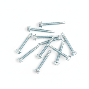 Tornillos Autoperforantes de Alta Resistencia con Cabeza Hexagonal - Fijaciones de Acero al Carbono C1022A con Recubrimiento de Zinc Azul Blanco - Product Image 1