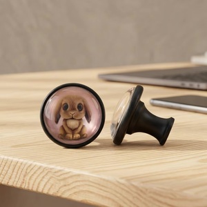 Perilla Redonda de Resina para Muebles con Diseño de Conejito para Niños, Fácil Instalación - Product Image 3