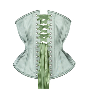OEM Premium Quality Curvy Overbust Satin Front Busk Waist Steel Boned <b>Corset</b> Eco-Friendly Firm Control Supplier From Pakistan - Product Image 6